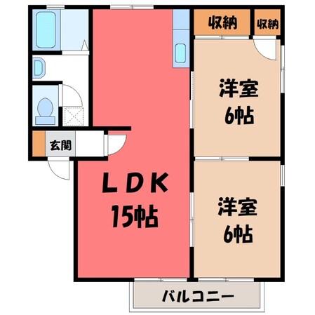 リバーサイドベル Aの物件間取画像